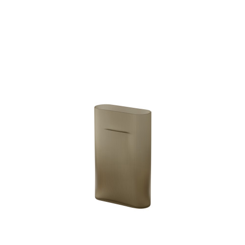 Ridge vase | taupe frosted glass 35 cm image 1