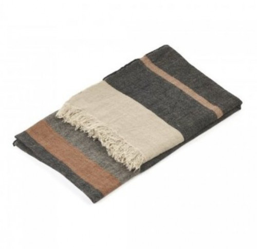 The Belgian Towel Fouta Black stripe 110x180cm image 1