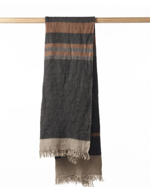 The Belgian Towel Fouta Black stripe 110x180cm image 2