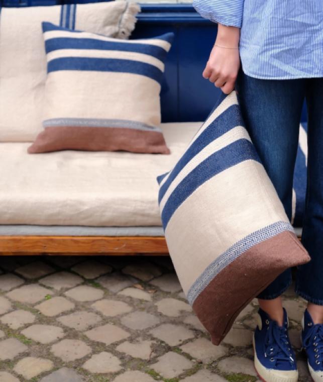 Libeco cushion marina stripe 50x50cm image 2