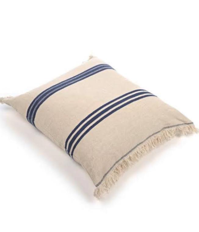 Libeco cushion indigo stripe 50x50cm image 1