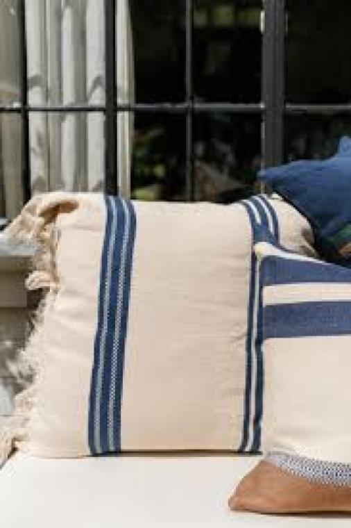 Libeco cushion indigo stripe 50x50cm image 2