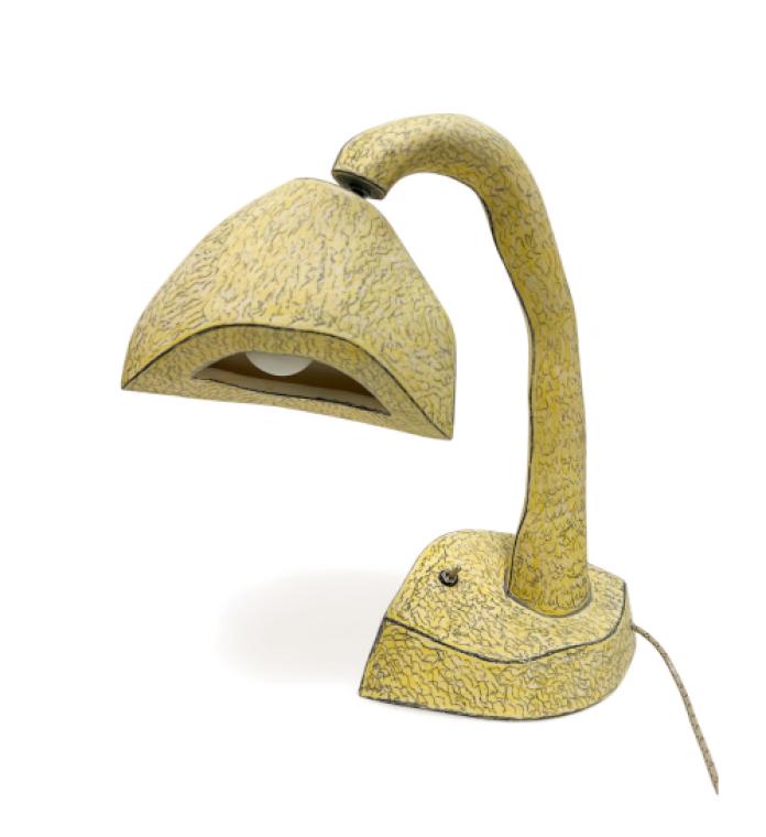 whimsy lamp showmodel . Choose your color: Red, Blue or yellow image 2