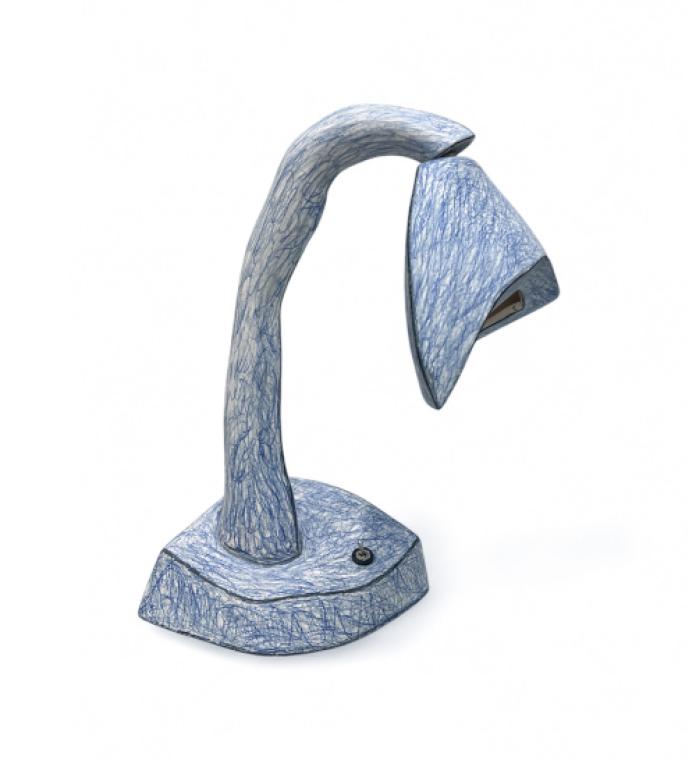 whimsy lamp showmodel . Choose your color: Red, Blue or yellow image 3