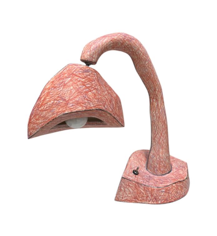 whimsy lamp showmodel . Choose your color: Red, Blue or yellow image 4
